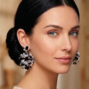 Acrylic Palm Leaf Earrings